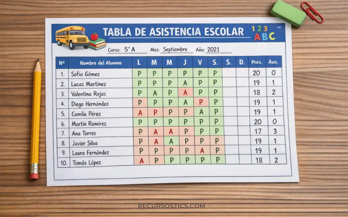 Control de asistencia escolar