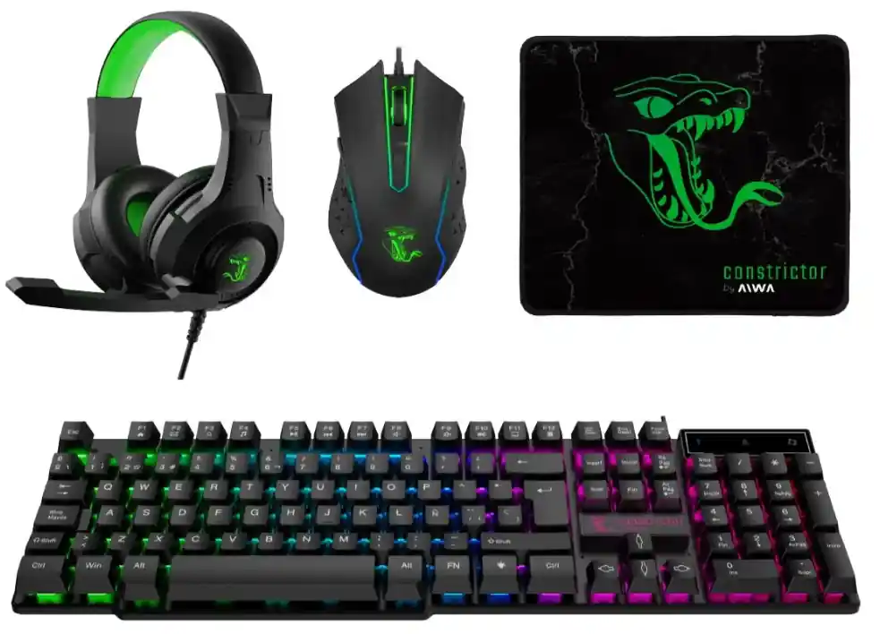 Teclado + auriculares + mouse 