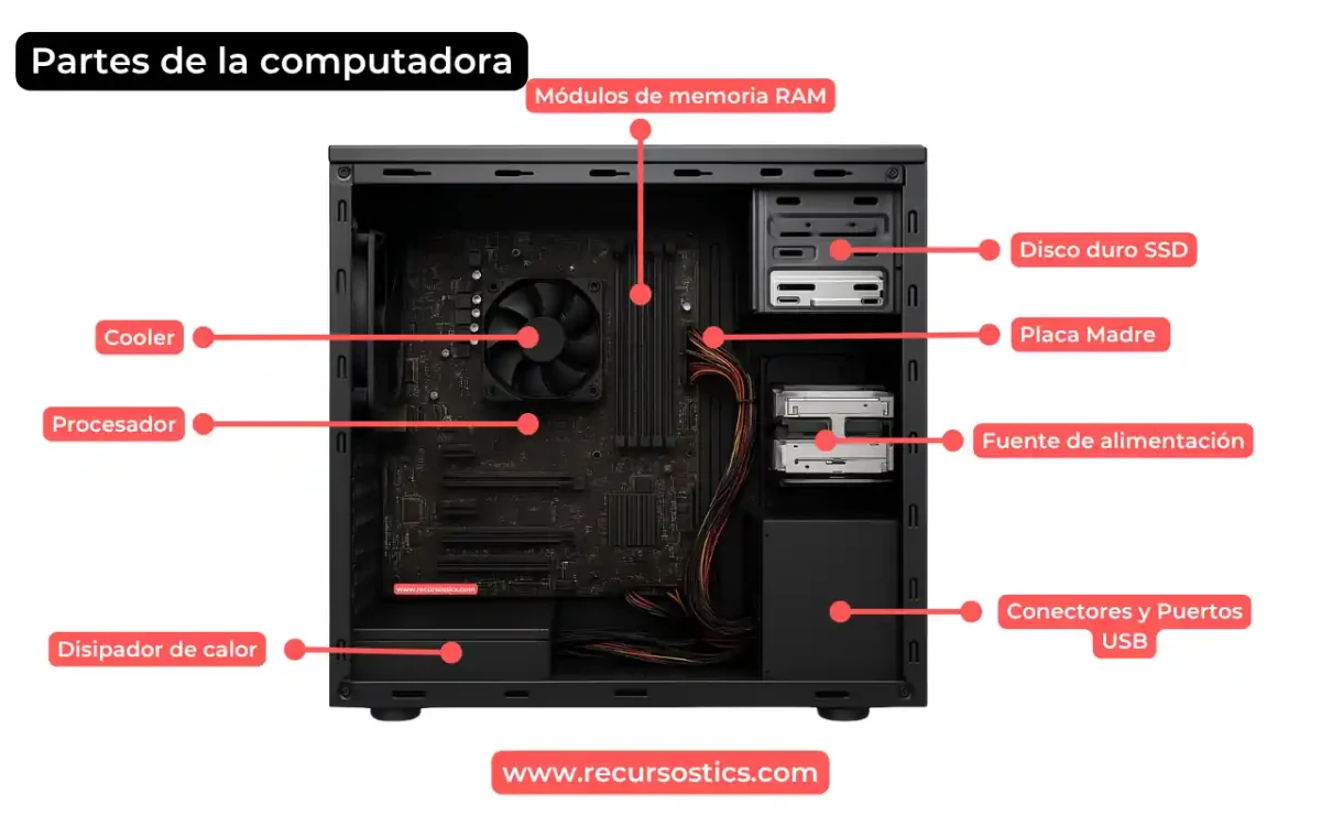 Las Partes de la computadora internas y sus funciones 2 Partes de la computadora internas . partes de una computadora