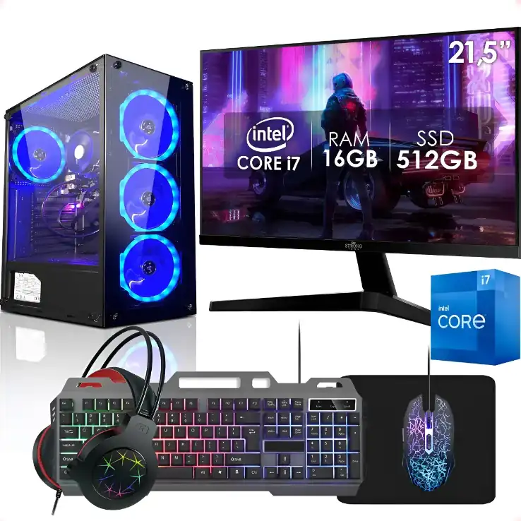 Pc Gamer Intel I7 Ram 16gb 480gb Video 4gb Gddr5 Led 22 Rgb