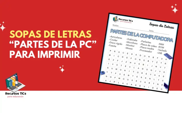 Sopas de letras para imprimir partes de la computadora