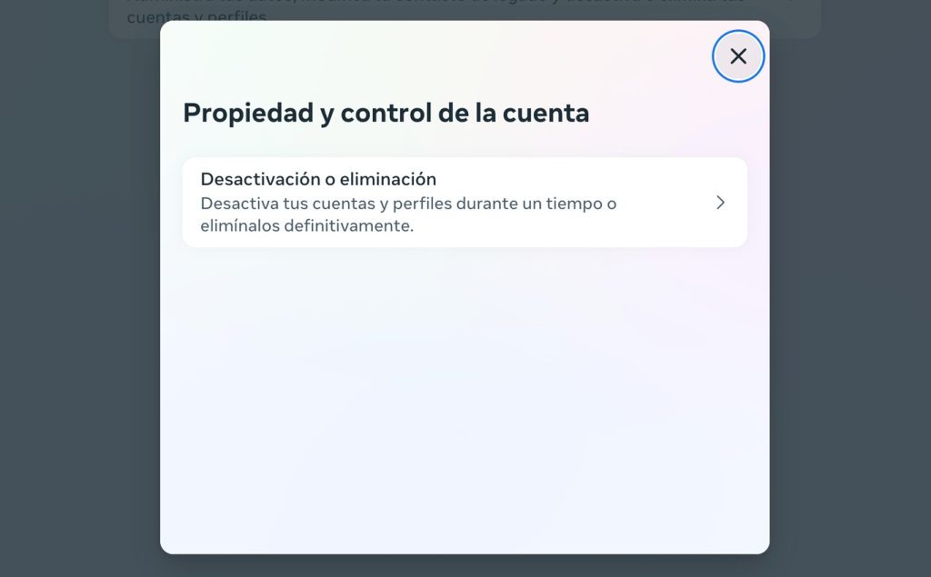 Eliminar una cuenta de Instagram