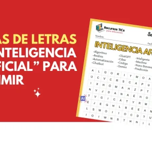 Sopa de letras de inteligencia artificial para imprimir