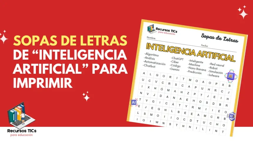 Sopa de letras de inteligencia artificial para imprimir