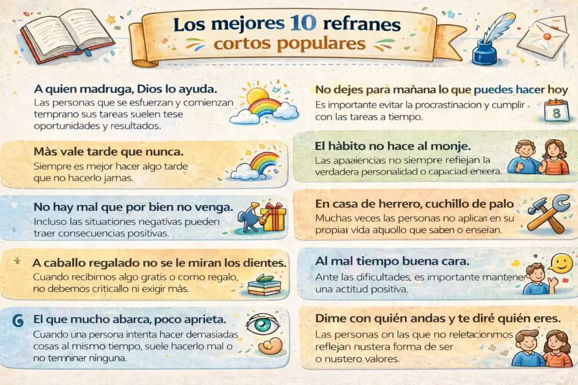refranes cortos populares