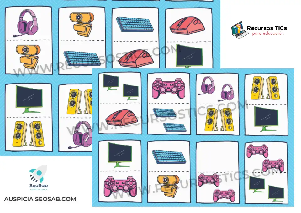 Dominó de las partes de la computadora