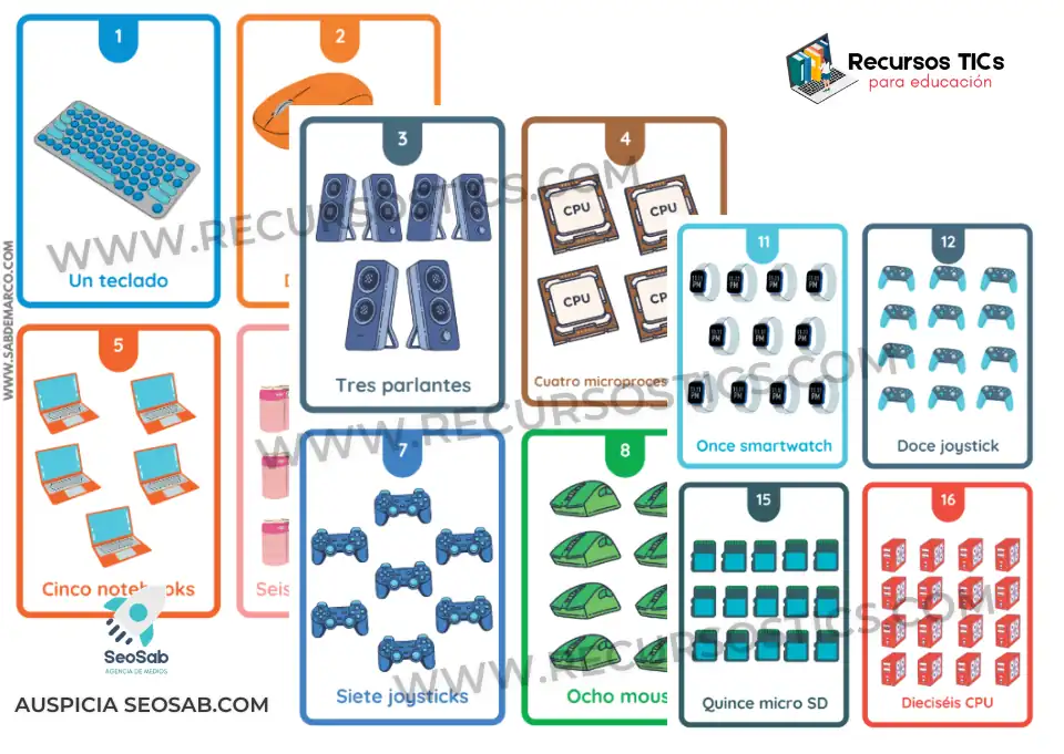 fichas para aprender a contar figuras