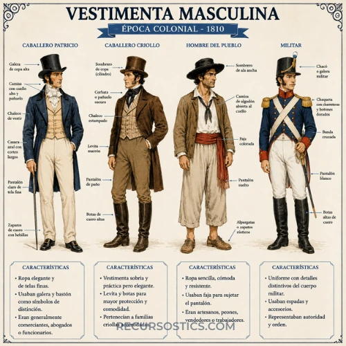 Vestimenta de 1810 25 de mayo día de la Patria